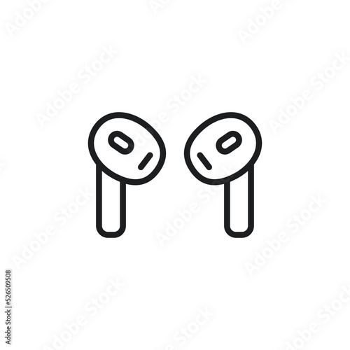 Airpods vector icon. Wireless earphones