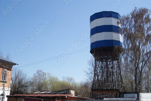 Vodovzvodnaya tower designed by engineer Shukhov near the railway station in the city of Petushki, Vladimir region photo
