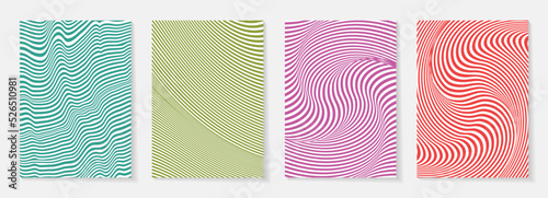 Groovy hippie 70s backgrounds. Waves, swirl, twirl pattern. Twisted and distorted vector texture in trendy retro psychedelic style. Y2k aesthetic.