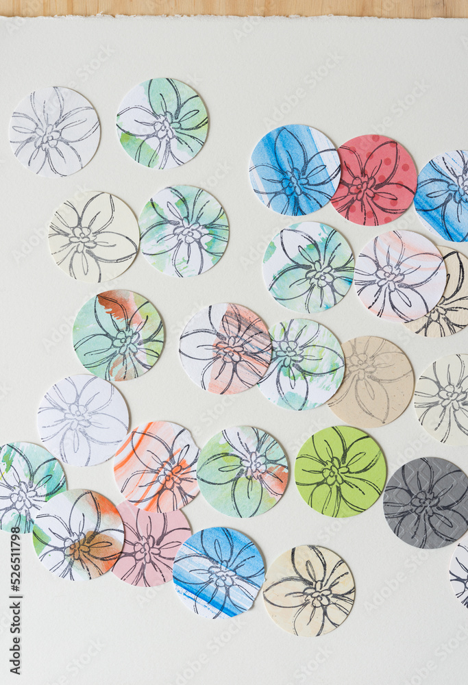 esoteric patterns (decorative) on paper circles