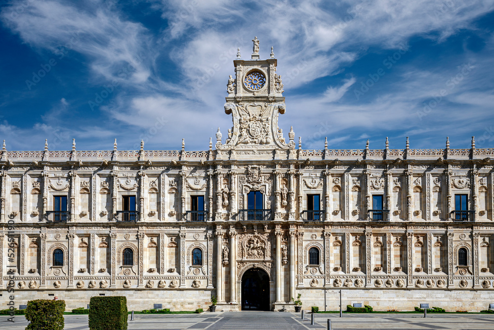 Obraz premium Facade of the convent of San Marco in Renaissance style, a monument in León, Castilla y León, Spain