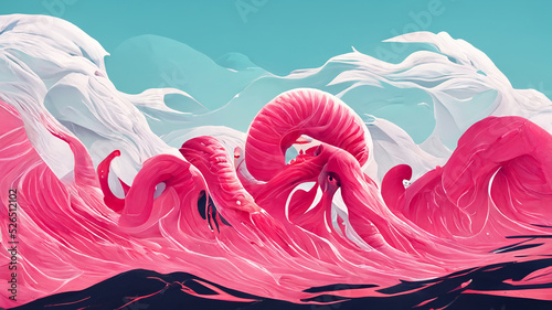 Abstract pink venom concept art background, illustration digital design