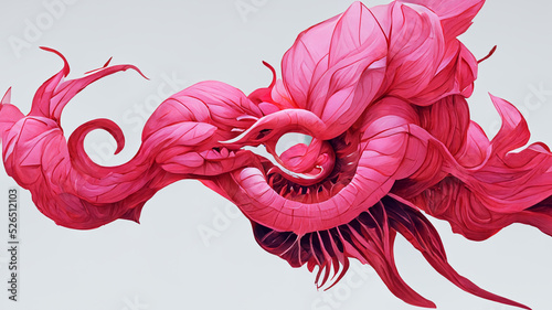 Abstract pink venom creature concept art background, illustration digital design