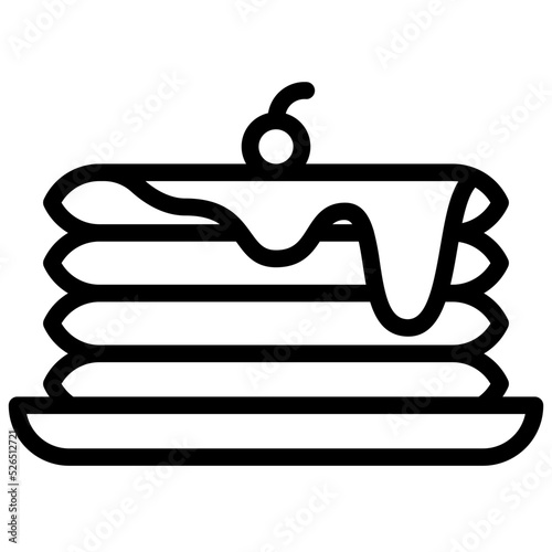 Pancake icon in outline element style