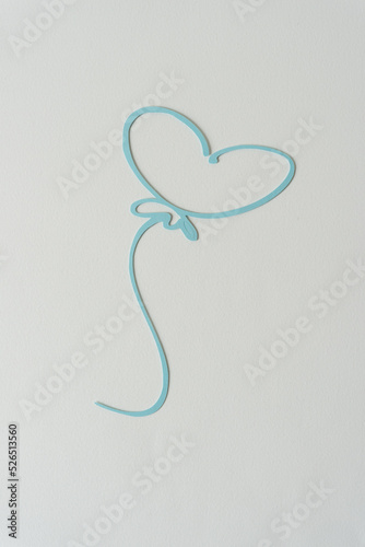 paper heart shape silhouette balloon in blue
