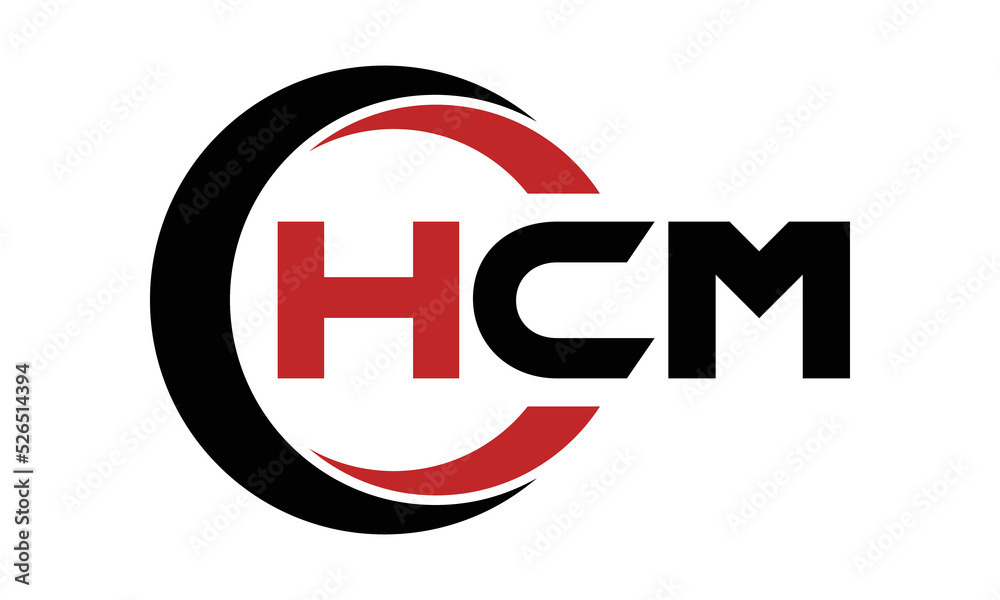 HCM three letter swoosh logo design vector template | monogram logo ...