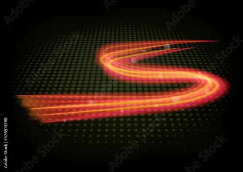 Abstract background, blur, orange light lines, with s-shape movement. used for decoration, ad design, website or publication. banners and posters Covers and brochures, flyers