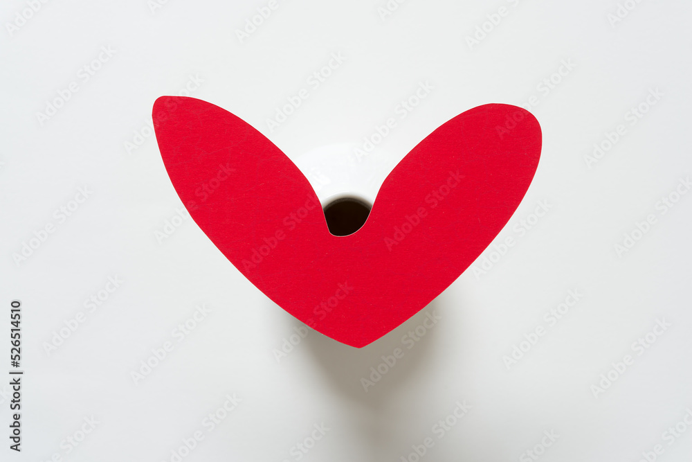paper heart shape on blank paper