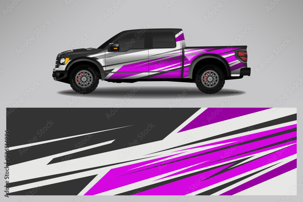 Car decal wrap livery design. Graphic abstract line racing background Vector design for vehicle, race car, rally, adventure livery camouflage.