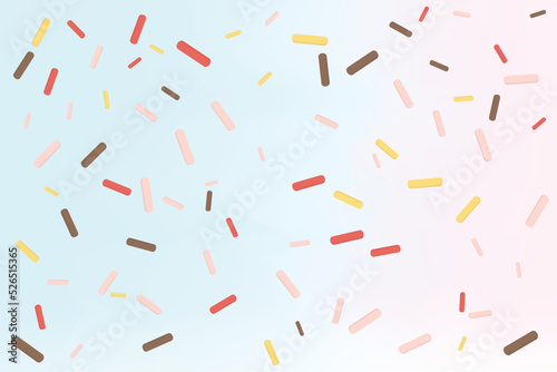 Colorful donut or cake glaze pattern with sprinkle topping. Vector Illustration