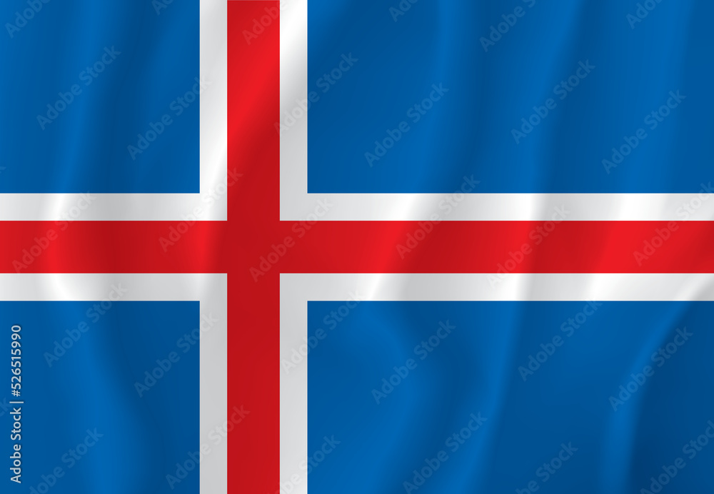 Fototapeta premium Flag of Iceland. Vector drawing icon