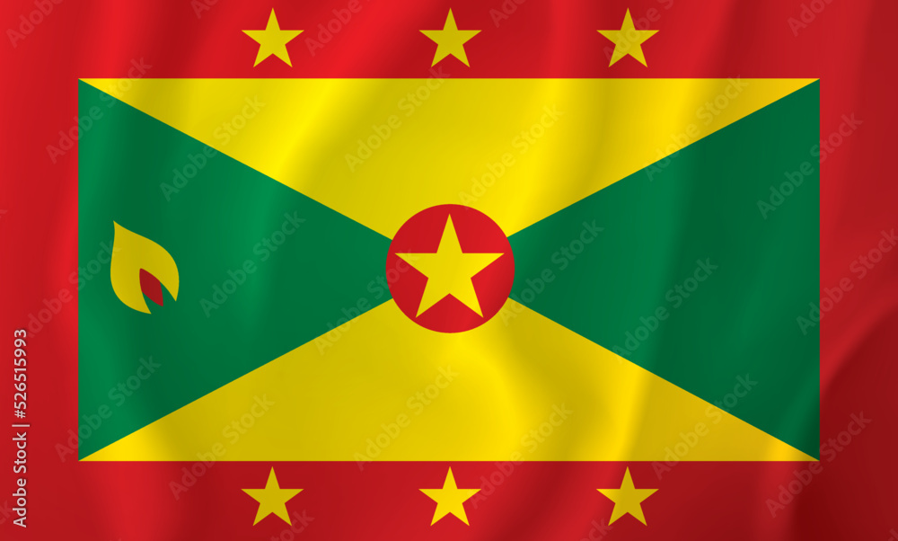 Flag of Grenada. Vector drawing sign Flag of Grenada. Vector drawing sign