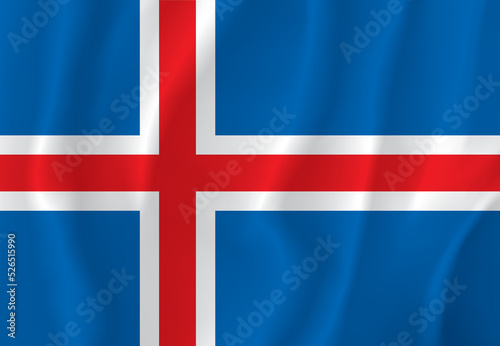 Flag of Iceland. Vector drawing icon