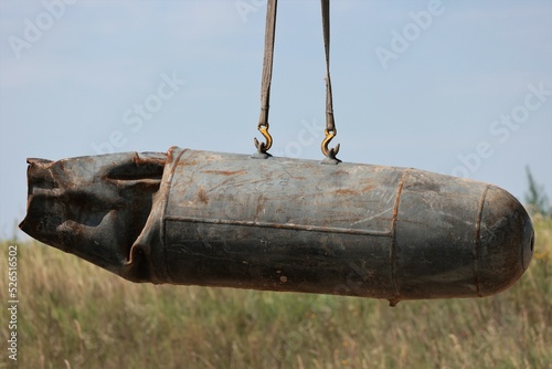 Russian Aerial Bombs And Unexploded Ordnance Disposal Near Chernihiv, Ukraine photo