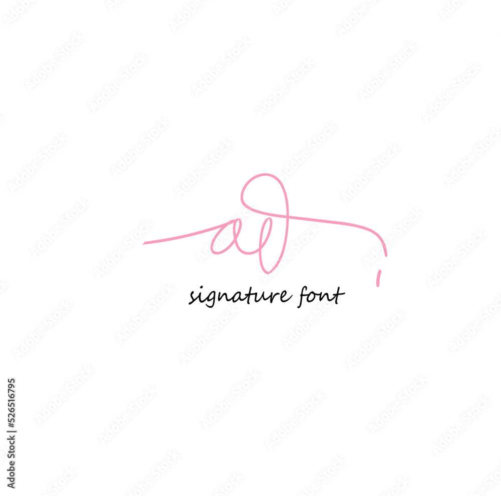 Initial Letter ad Logo - Handwritten Signature Logo