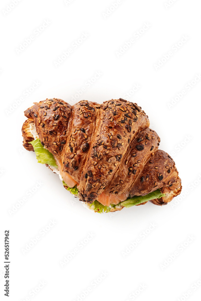 croissant close-up on a white background croissant close-up on a white background