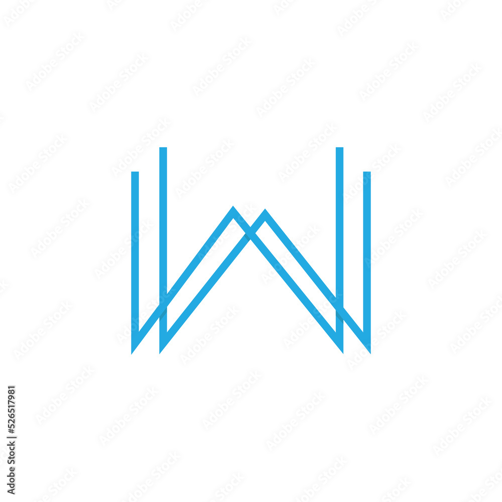 Initial letter W logo line art vector Initial letter W logo line art vector