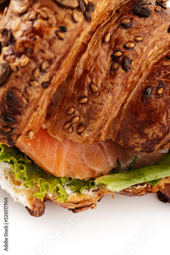 croissant close-up on a white background