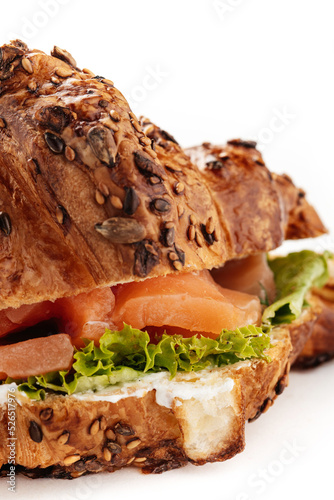 croissant close-up on a white background