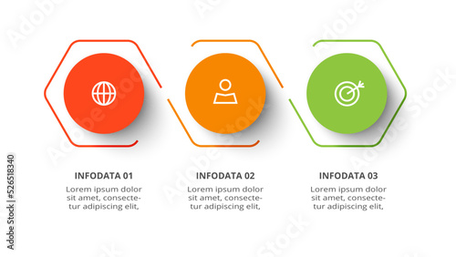 Circle concept for infographic with 3 steps, options, parts or processes. Business data visualization.