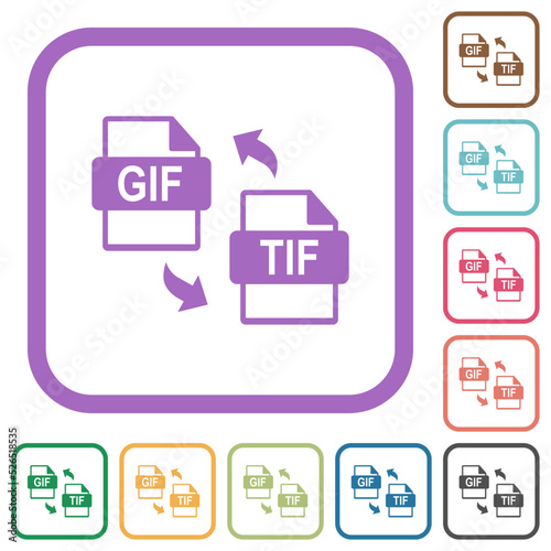 gif tif file conversion simple icons