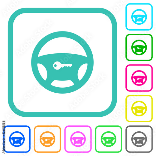 Steering lock vivid colored flat icons