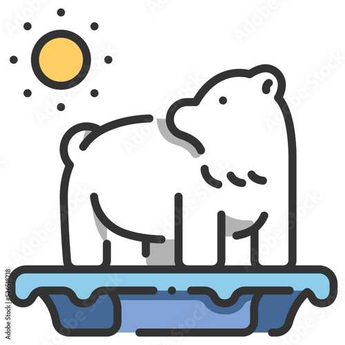 polar ice melting icon