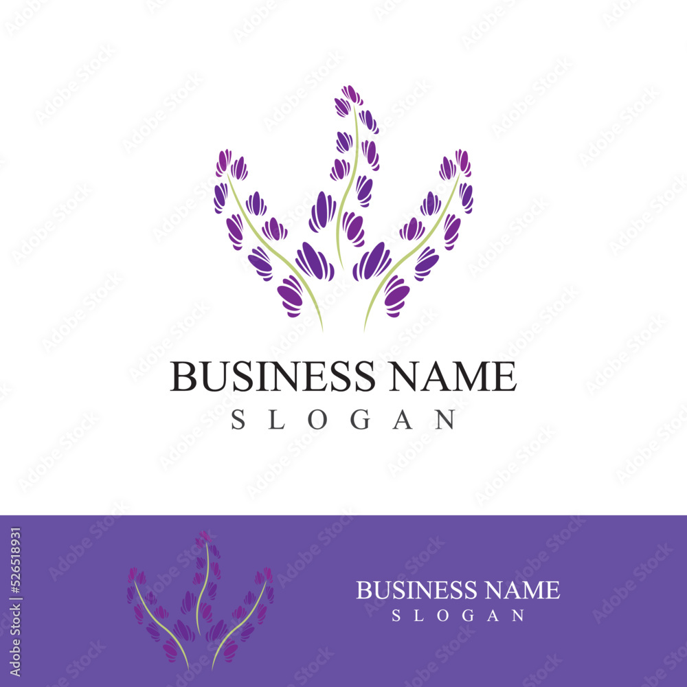 Fototapeta premium Fresh lavender flower logo vector