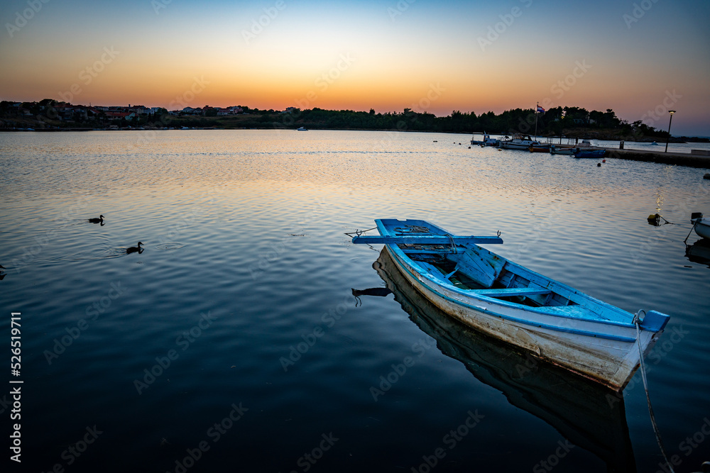 Boot, Hafen, Bootshafen, Nin, Kroatien, Dalmatien, Urlaub, Meer, Anlegestelle Boot, Hafen, Bootshafen, Nin, Kroatien, Dalmatien, Urlaub, Meer, Anlegestelle