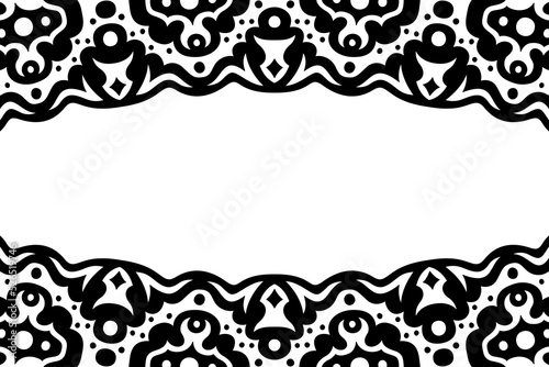 Vector art with abstract black tribal border