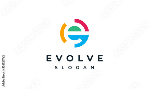Evolve Letter E Logo Design photo
