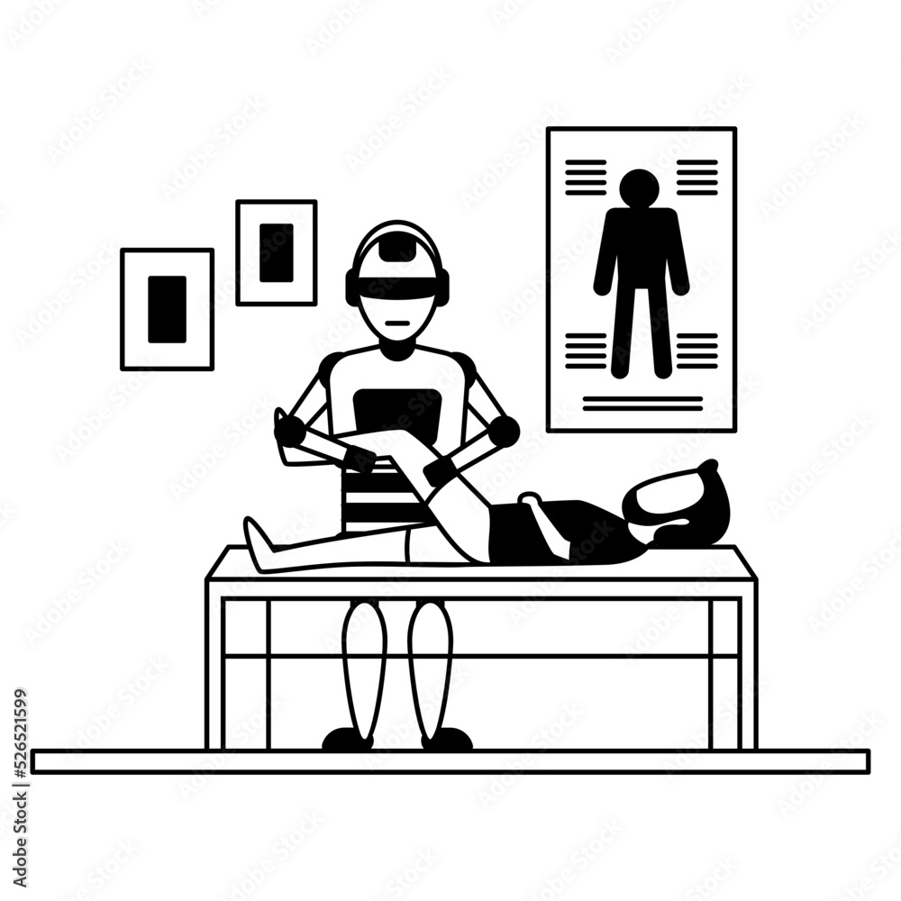rehabilitation bot machine vector icon design, Robotics medicine symbol, Healthcare Scene Sign, Innovation Artificial Intelligence Work in Modern Clinic stock illustration, physiotherapy robot Concept rehabilitation bot machine vector icon design, Robotics medicine symbol, Healthcare Scene Sign, Innovation Artificial Intelligence Work in Modern Clinic stock illustration, physiotherapy robot Concept