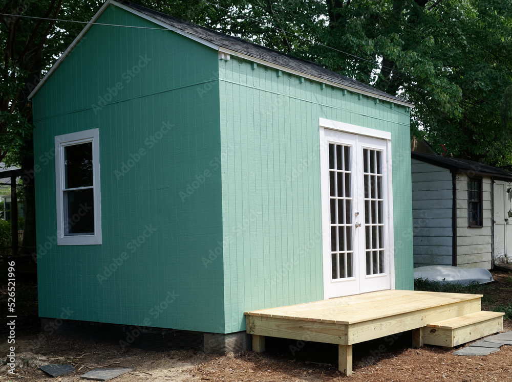 Newly built backyard building. Newly built backyard building.