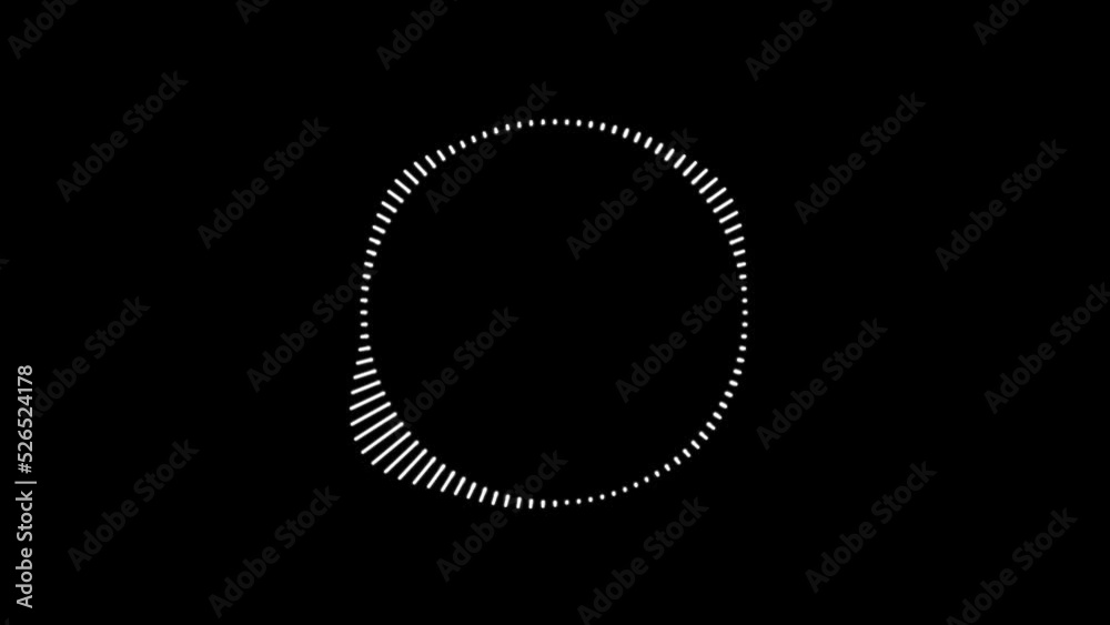 White Circle Audio music waves Frame. Circular sound equalizer animation. Music waves oscillate. Digital Sound wave or frequency Frame.