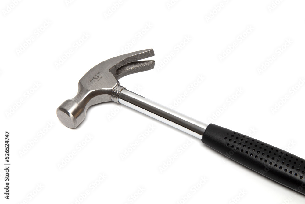 Hammer with nail puller isolated on white background Hammer with nail puller isolated on white background
