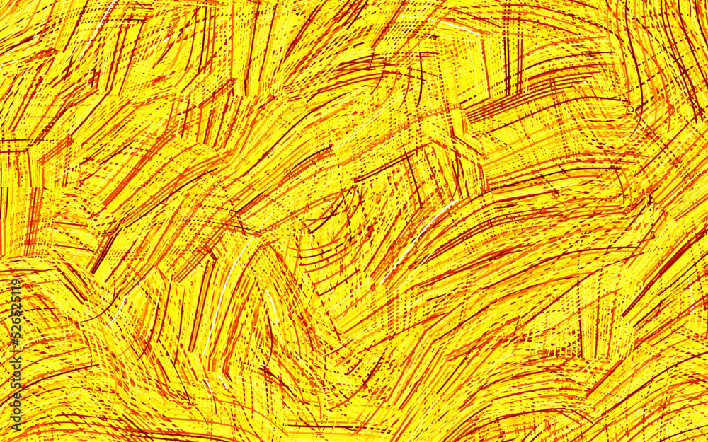 Obraz premium Light Orange vector background with curved lines.
