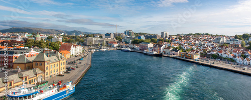 Fototapeta Naklejka Na Ścianę i Meble -  Stavanger view from harbor in Rogaland in Norway (Norwegen, Norge or Noreg)