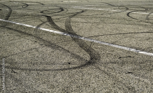 Tire marks on the asphalt