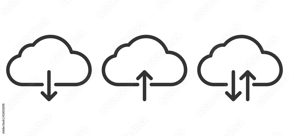Upload download cloud arrow icon symbol. Vector illustration. Upload download cloud arrow icon symbol. Vector illustration.