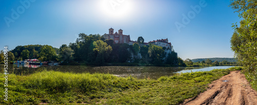 Bendectin abbey in Tyniec in the morning. Beautiful sunny summer day by the river. Tyniec, Poland photo