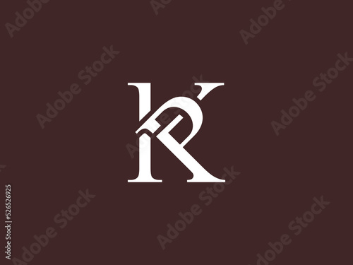 KP logo with classic modern style for personal brand, wedding monogram, etc. Simple, mature and still attractive logo. This logo is suitable for law firm company, fashion, retail, or personal brands. photo