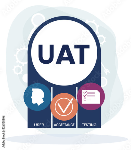 UAT or User Acceptance Testing for testing program in software development life cycle of concept design with illustration design on isolated white background photo