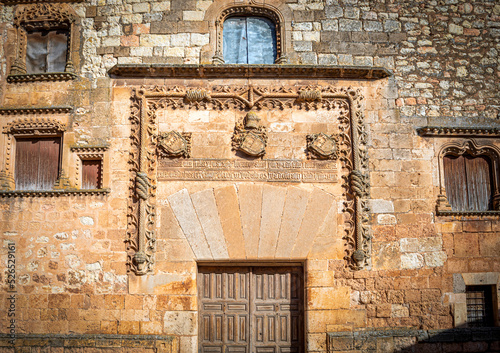 Facade of the medieval Palacio de los Contreras in the province of Segovia, Spain, declared a monument of cultural interest photo