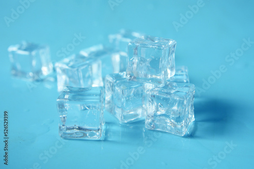 close up of many ice cubes on white background 