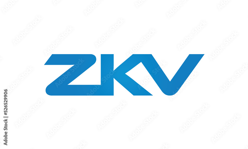 initial letters ZKV linked creative modern monogram lettermark logo design, connected letters typography logo icon vector illustration initial letters ZKV linked creative modern monogram lettermark logo design, connected letters typography logo icon vector illustration