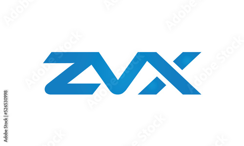 initial letters ZVX linked creative modern monogram lettermark logo design, connected letters typography logo icon vector illustration