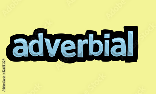 ADVERBIAL writing vector design on a yellow background
