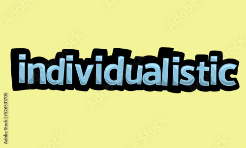INDIVIDUALISTIC writing vector design on a yellow background