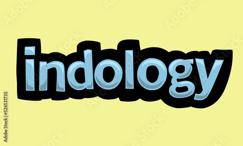 INDOLOGY writing vector design on a yellow background photo