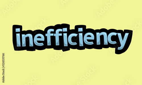 INEFFICIENCY writing vector design on a yellow background